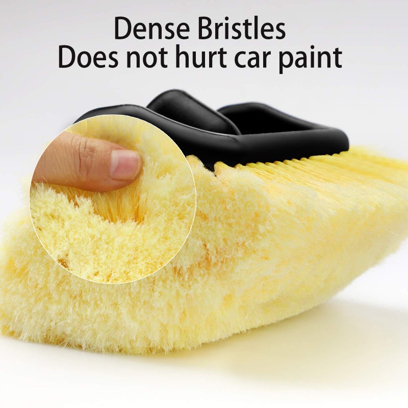 MOFEEZ 10"" Car Wash Brush with Soft Detailing Bristle  Flow-Thru Dip Brush for Car Boat RV Camper Truck Washing - Image 3